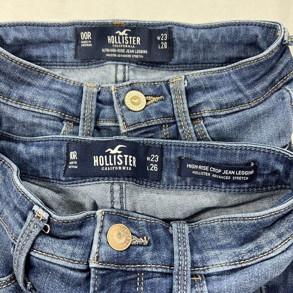Hollister High Rise‎ Crop Jean Skinny Legging Size 00R W 23 Bundle of 2 pairs - Picture 5 of 10